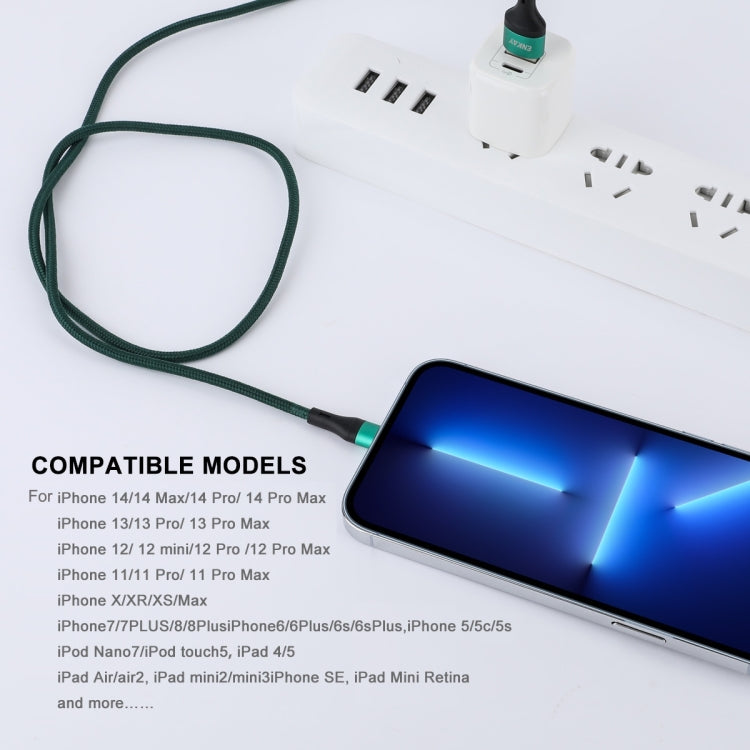 ENKAY ENK-CB118 1m USB 3.0 to 8 Pin 3A Fast Charging Sync Data Cable(Green) - Normal Style Cable by ENKAY | Online Shopping South Africa | PMC TechLife | Buy Now Pay Later Mobicred