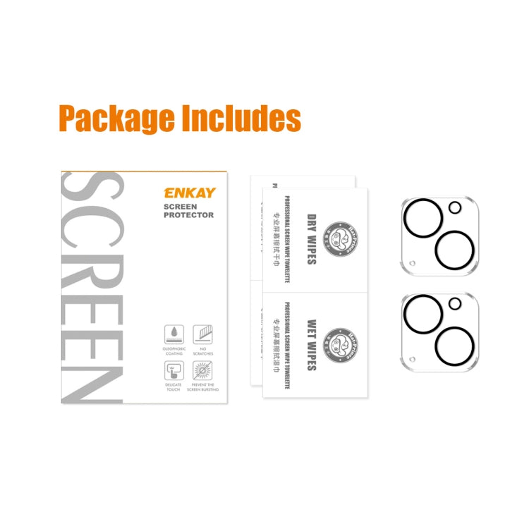 For iPhone 13 / 13 Pro 2pcs ENKAY Hat-Prince 9H Rear Camera Lens Tempered Glass Film - iPhone 13 Tempered Glass by ENKAY | Online Shopping South Africa | PMC TechLife | Buy Now Pay Later Mobicred