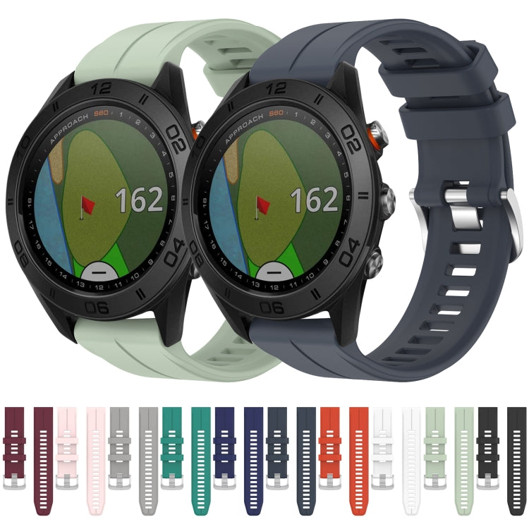 Compatible with Garmin Approach S60 22mm Solid Color Silicone Watch Band(Black) - Watch Bands by PMC TechLife | Online Shopping South Africa | PMC TechLife | Buy Now Pay Later Mobicred