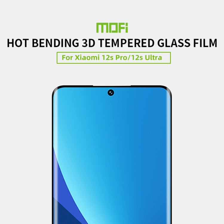 For Xiaomi 12S Pro / 12S Ultra MOFI 9H 3D Hot Bending Tempered Glass Film(Black) - free shipping - PMC TechLife - Order now!