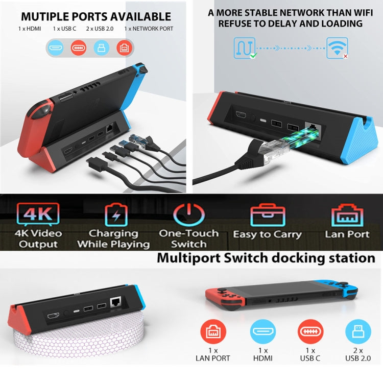 1000Mbs LAN Port 4K HDMI Adapter For Nintendo Switch/Switch OLED (LAN Model) - Holder by PMC TechLife | Online Shopping South Africa | PMC TechLife