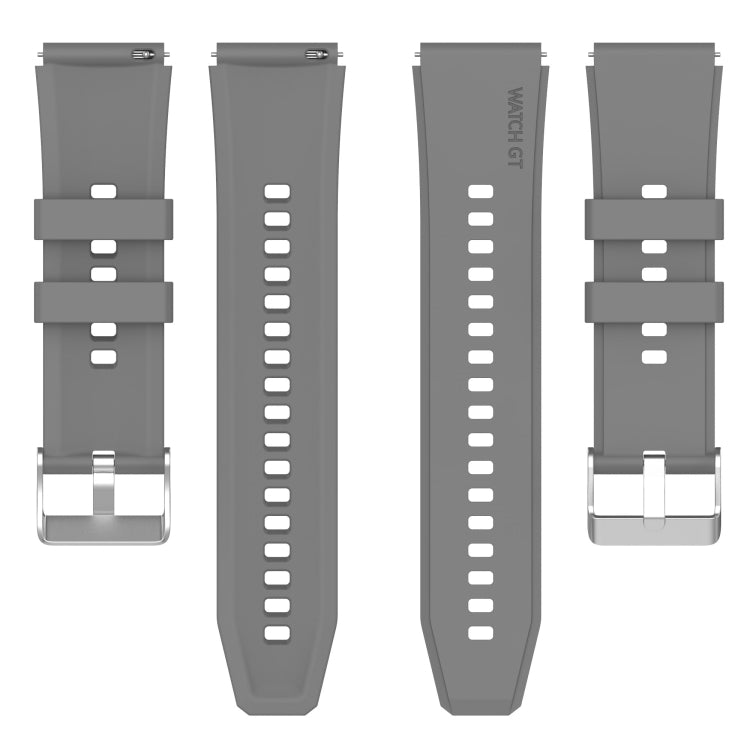 Protruding Head Silicone Strap Silver Buckle For Samsung Galaxy Watch Heart-L 20mm(Gray) - Watch Bands by PMC TechLife | Online Shopping South Africa | PMC TechLife | Buy Now Pay Later Mobicred