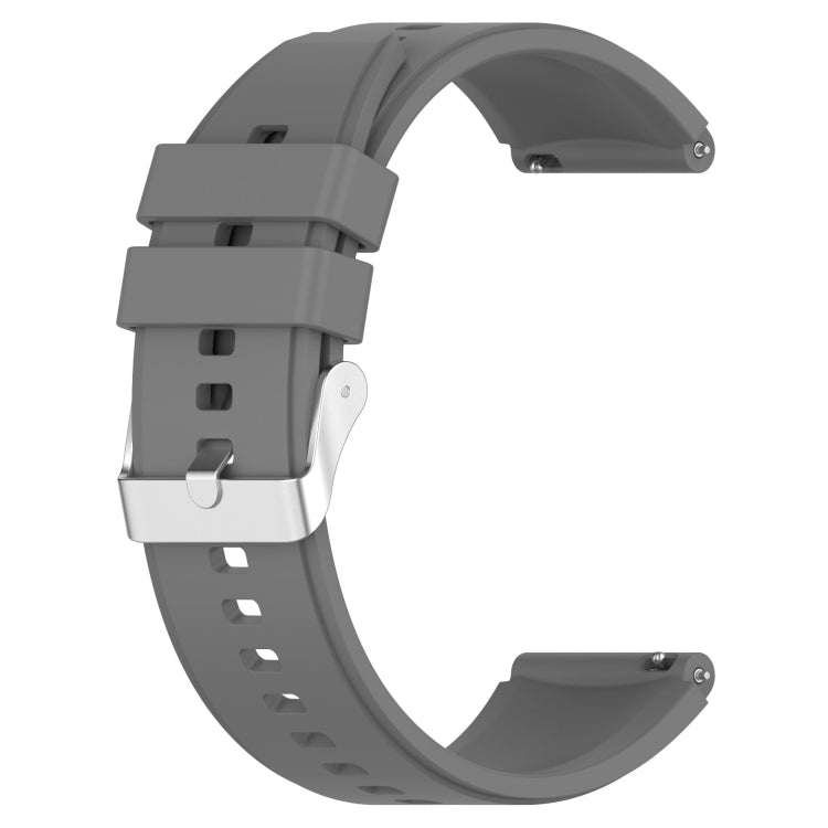 Protruding Head Silicone Strap Silver Buckle For Samsung Galaxy Watch4 Classic 42mm/46mm 20mm(Gray) - Watch Bands by PMC TechLife | Online Shopping South Africa | PMC TechLife | Buy Now Pay Later Mobicred