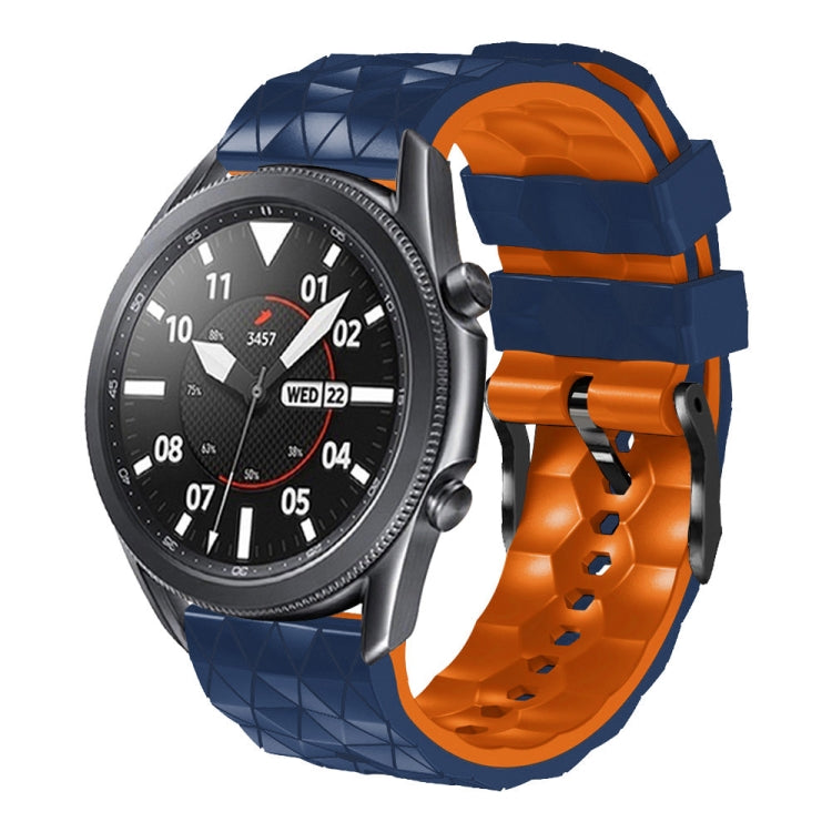 For Xiaomi Watch Color 2 22mm Football Pattern Two-Color Silicone Strap(Midnight Blue + Orange) - Watch Bands by PMC TechLife | Online Shopping South Africa | PMC TechLife | Buy Now Pay Later Mobicred