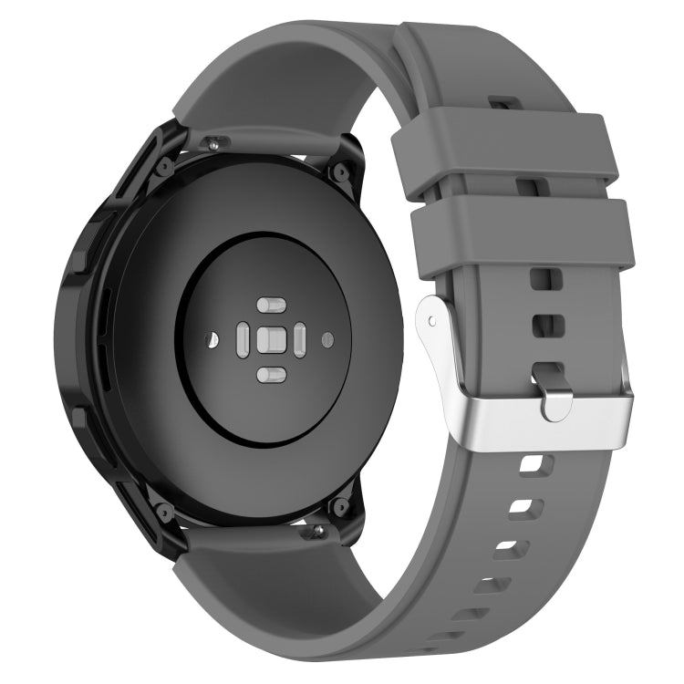 For Huami Amazfit GTS 3 20mm Protruding Head Silicone Strap Silver Buckle(Gray) - Watch Bands by PMC TechLife | Online Shopping South Africa | PMC TechLife | Buy Now Pay Later Mobicred