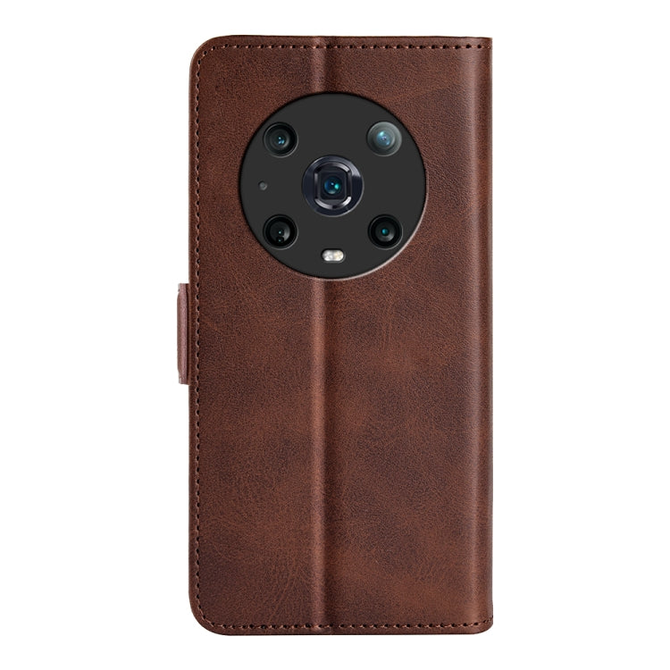 For Honor Magic4 Pro Dual-side Magnetic Buckle Flip Leather Phone Case(Brown) - Huawei Cases by PMC TechLife | Online Shopping South Africa | PMC TechLife | Buy Now Pay Later Mobicred