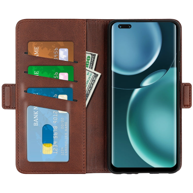 For Honor Magic4 Pro Dual-side Magnetic Buckle Flip Leather Phone Case(Brown) - Huawei Cases by PMC TechLife | Online Shopping South Africa | PMC TechLife | Buy Now Pay Later Mobicred