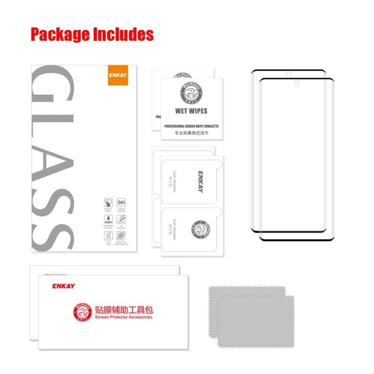 2 PCS For Huawei Nova 10 ENKAY 3D Heat Bending Tempered Glass Film - Huawei Tempered Glass by ENKAY | Online Shopping South Africa | PMC TechLife | Buy Now Pay Later Mobicred