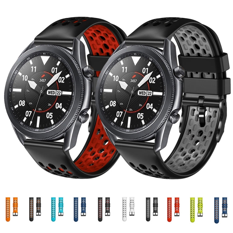 For Amazfit Pace 22mm Two-Color Breathable Silicone Watch Band(Black+Red) - Watch Bands by PMC TechLife | Online Shopping South Africa | PMC TechLife | Buy Now Pay Later Mobicred