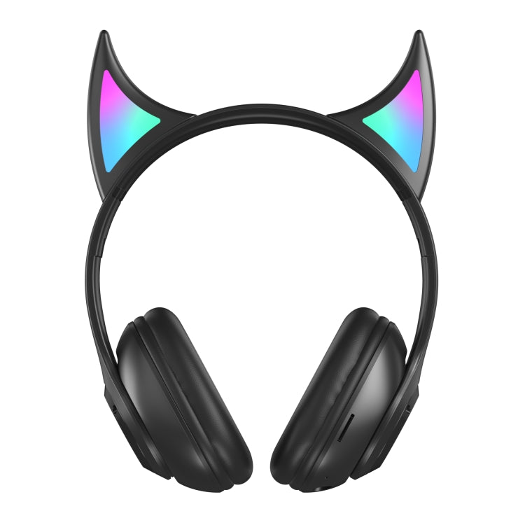 STN25 Devil Ear RGB Light Wireless Music Headset For Children with Mic(Black) - Headset & Headphone by PMC TechLife | Online Shopping South Africa | PMC TechLife
