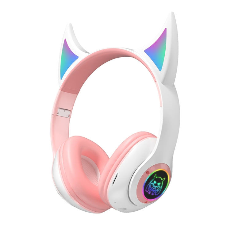 STN25 Devil Ear RGB Light Wireless Music Headset For Children with Mic(White) - Headset & Headphone by PMC TechLife | Online Shopping South Africa | PMC TechLife