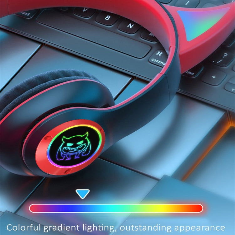 STN25 Devil Ear RGB Light Wireless Music Headset For Children with Mic(Black) - Headset & Headphone by PMC TechLife | Online Shopping South Africa | PMC TechLife