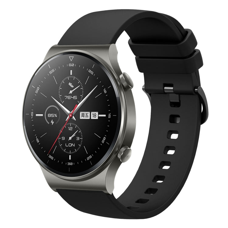 For Huawei GT2 Pro 22mm Solid Color Soft Silicone Watch Band(Black) - Watch Bands by PMC TechLife | Online Shopping South Africa | PMC TechLife | Buy Now Pay Later Mobicred