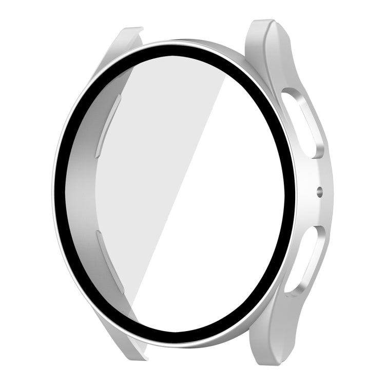 For Samsung Galaxy Watch5 44mm ENKAY Hat-Prince Full Coverage PC Frame + 9H Tempered Glass Case(Silver) - Watch Cases by ENKAY | Online Shopping South Africa | PMC TechLife | Buy Now Pay Later Mobicred