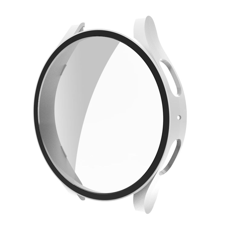 For Samsung Galaxy Watch5 44mm ENKAY Hat-Prince Full Coverage PC Frame + 9H Tempered Glass Case(White) - Watch Cases by ENKAY | Online Shopping South Africa | PMC TechLife | Buy Now Pay Later Mobicred