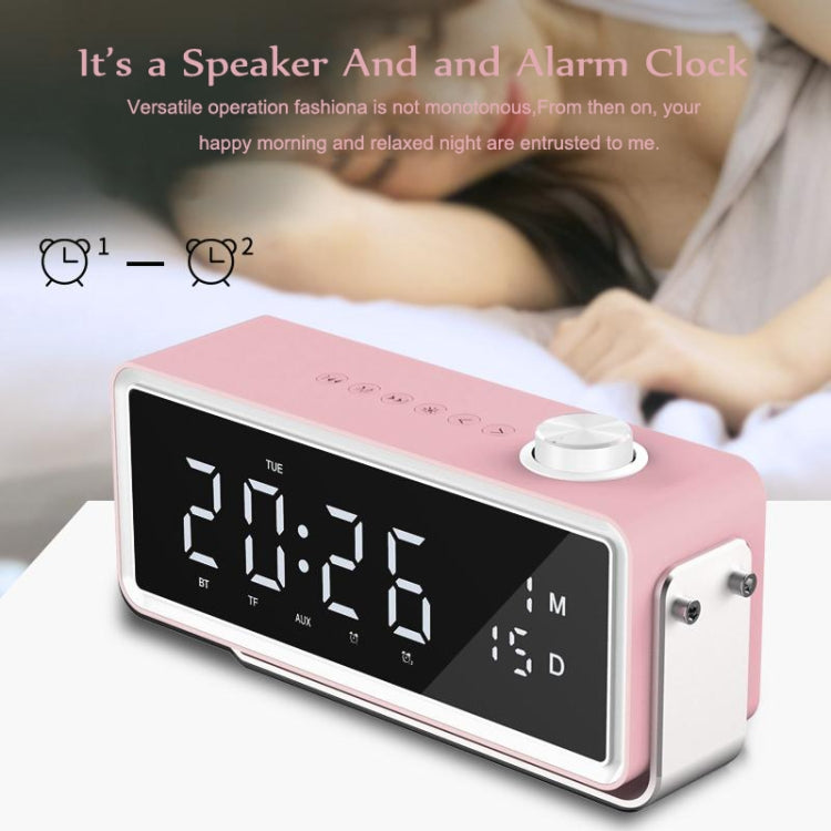 AEC K5 Mirror Alarm Clock Bluetooth Speakers with LED Light Support TF / FM(Black) - Desktop Speaker by AEC | Online Shopping South Africa | PMC TechLife | Buy Now Pay Later Mobicred