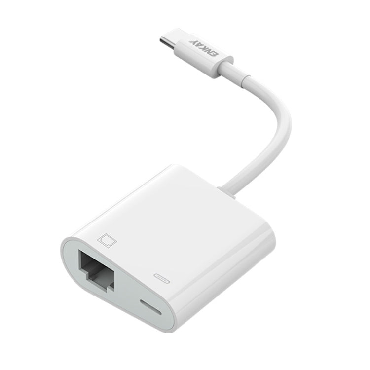 ENKAY Hat-Prince 2 in 1 Type-C Male to Female Type-C + RJ45 Ethernet LAN Network Adapter - Converter & Adapter by ENKAY | Online Shopping South Africa | PMC TechLife