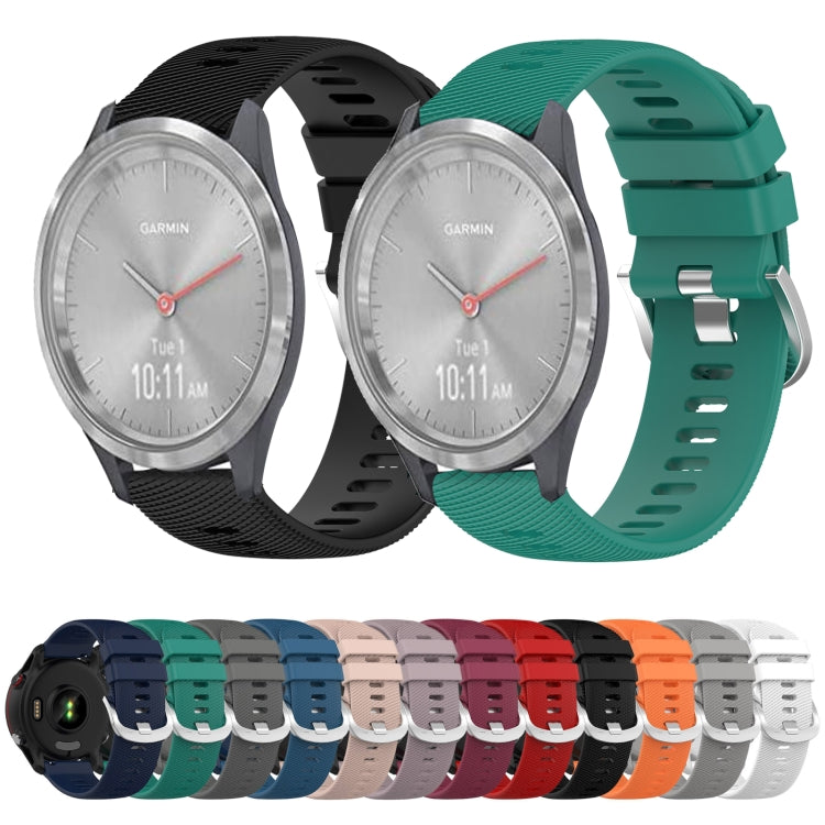 Compatible with Garmin Vivomove 3S 18mm Solid Color Silicone Watch Band(White) - Watch Bands by PMC TechLife | Online Shopping South Africa | PMC TechLife | Buy Now Pay Later Mobicred