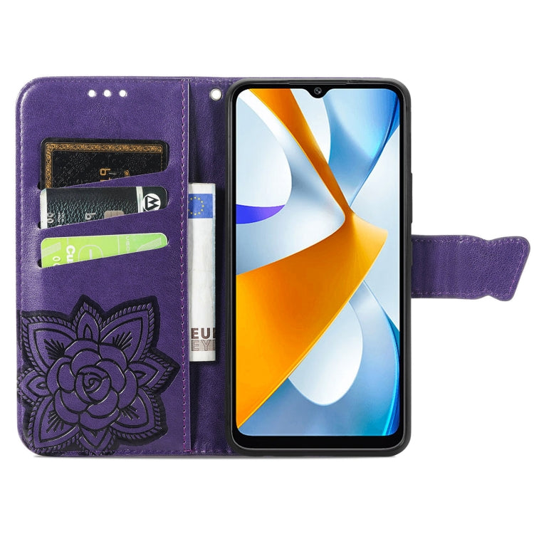 For Xiaomi Poco C40 Butterfly Love Flower Embossed Flip Leather Phone Case(Dark Purple) - free shipping - PMC TechLife - Order now!