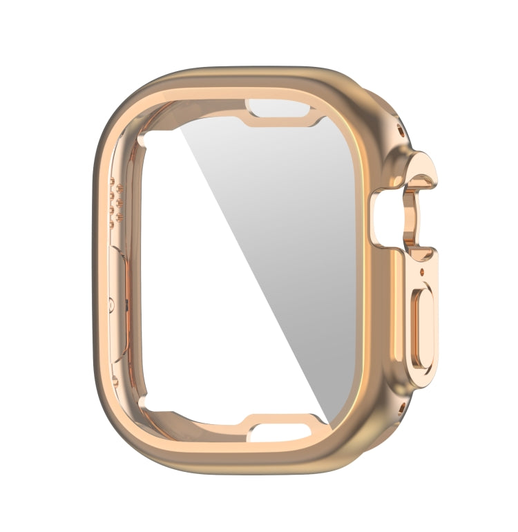ENKAY Electroplated Soft TPU Case with Screen Film For Apple Watch Ultra / Ultra 2 49mm(Rose Gold) - Watch Cases by ENKAY | Online Shopping South Africa | PMC TechLife | Buy Now Pay Later Mobicred