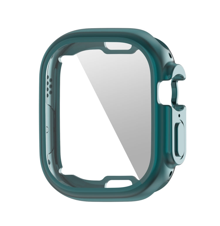 ENKAY Electroplated Soft TPU Case with Screen Film For Apple Watch Ultra / Ultra 2 49mm(Cyan) - Watch Cases by ENKAY | Online Shopping South Africa | PMC TechLife | Buy Now Pay Later Mobicred