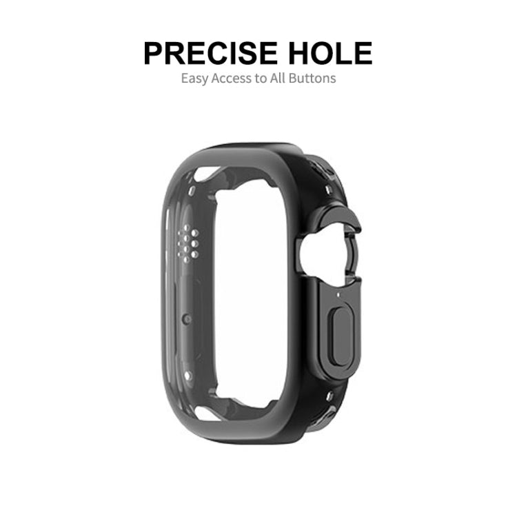 ENKAY Electroplated Soft TPU Case with Screen Film For Apple Watch Ultra / Ultra 2 49mm(Cyan) - Watch Cases by ENKAY | Online Shopping South Africa | PMC TechLife | Buy Now Pay Later Mobicred