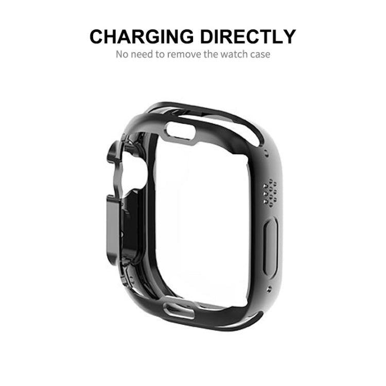 ENKAY Electroplated Soft TPU Case with Screen Film For Apple Watch Ultra / Ultra 2 49mm(Black) - Watch Cases by ENKAY | Online Shopping South Africa | PMC TechLife | Buy Now Pay Later Mobicred