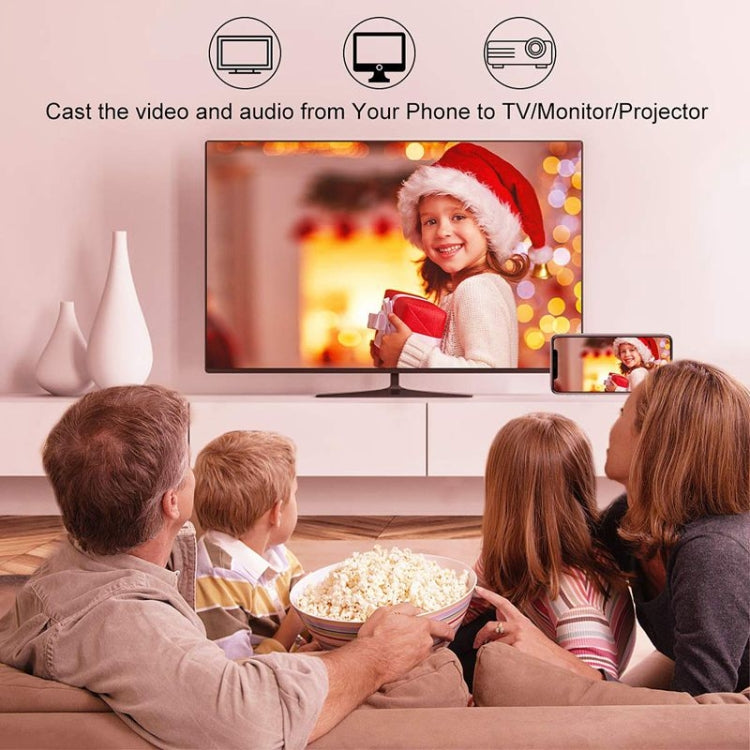 2m 1080P 8 Pin to HDMI Adapter Cable, Compatible with iPhone to HDMI Adapter(White) - Video & Audio Cable by PMC TechLife | Online Shopping South Africa | PMC TechLife