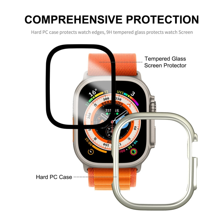 For Apple Watch Ultra / Ultra 2 49mm ENKAY 2 in 1 PC Case + Full Coverage 9H Tempered Glass Film(Orange) - free shipping - PMC TechLife - Order now!