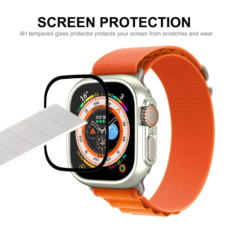 For Apple Watch Ultra / Ultra 2 49mm ENKAY 2 in 1 PC Case + Full Coverage 9H Tempered Glass Film(White) - Watch Cases by ENKAY | Online Shopping South Africa | PMC TechLife | Buy Now Pay Later Mobicred