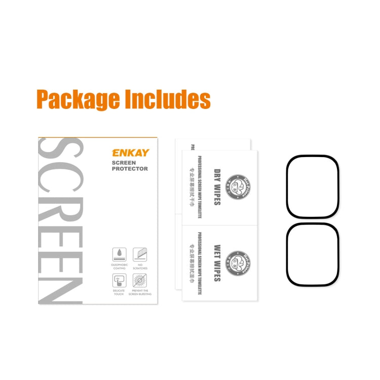 For Apple Watch Ultra / Ultra 2 / Ultra 3 49mm 2pcs ENKAY 9H Full Cover Tempered Glass Watch Film - Others by ENKAY | Online Shopping South Africa | PMC TechLife | Buy Now Pay Later Mobicred