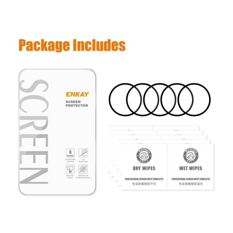 5 PCS For Samsung Galaxy Watch5 44mm ENKAY 9H Full Cover Tempered Glass Watch Film - Screen Protector by ENKAY | Online Shopping South Africa | PMC TechLife | Buy Now Pay Later Mobicred