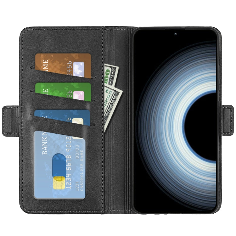 For Xiaomi 12T / 12T Pro / Redmi K50 Ultra Dual-side Magnetic Buckle Leather Phone Case(Black) - free shipping - PMC TechLife - Order now!
