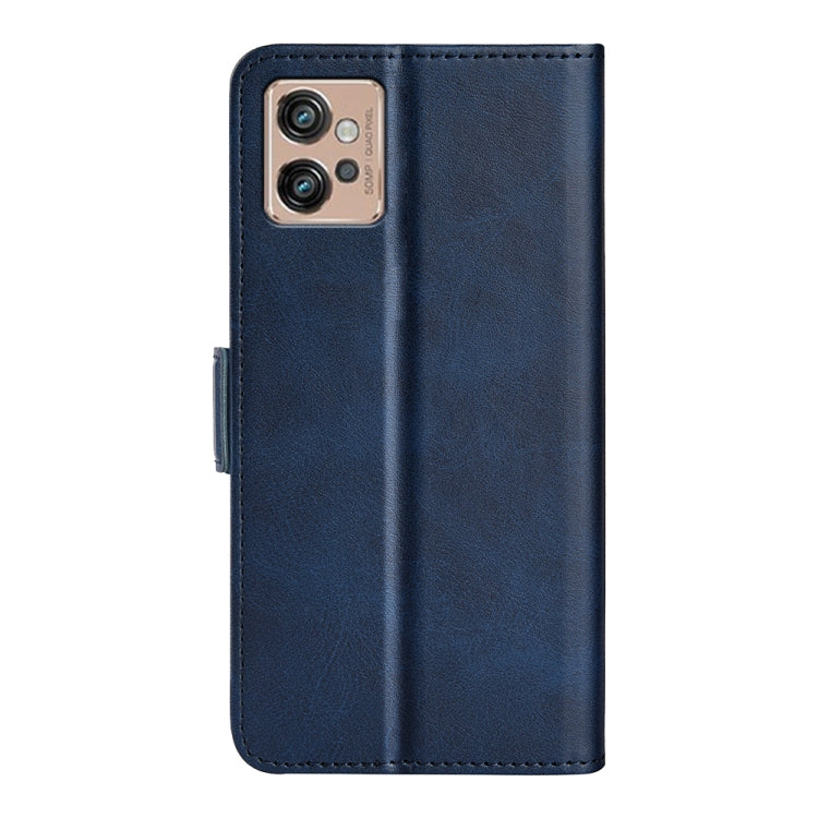 For Motorola Moto G32 Dual-side Magnetic Buckle Leather Phone Case(Dark Blue) - free shipping - PMC TechLife - Order now!