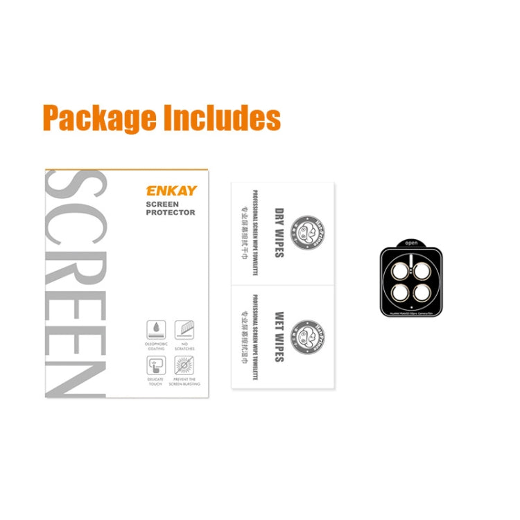 For Huawei Mate 50 Pro ENKAY 9H Rear Camera Aluminium Alloy Tempered Glass Film(Golden) - Huawei Tempered Glass by ENKAY | Online Shopping South Africa | PMC TechLife | Buy Now Pay Later Mobicred