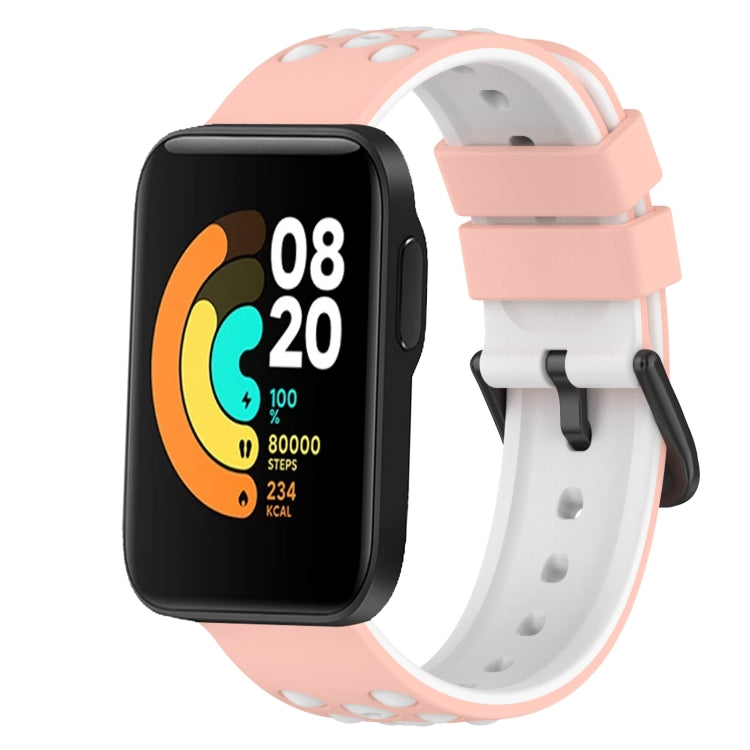 For Xiaomi MI Watch Sport 22mm Two-Color Porous Silicone Watch Band(Pink+White) - free shipping - PMC TechLife - Order now!