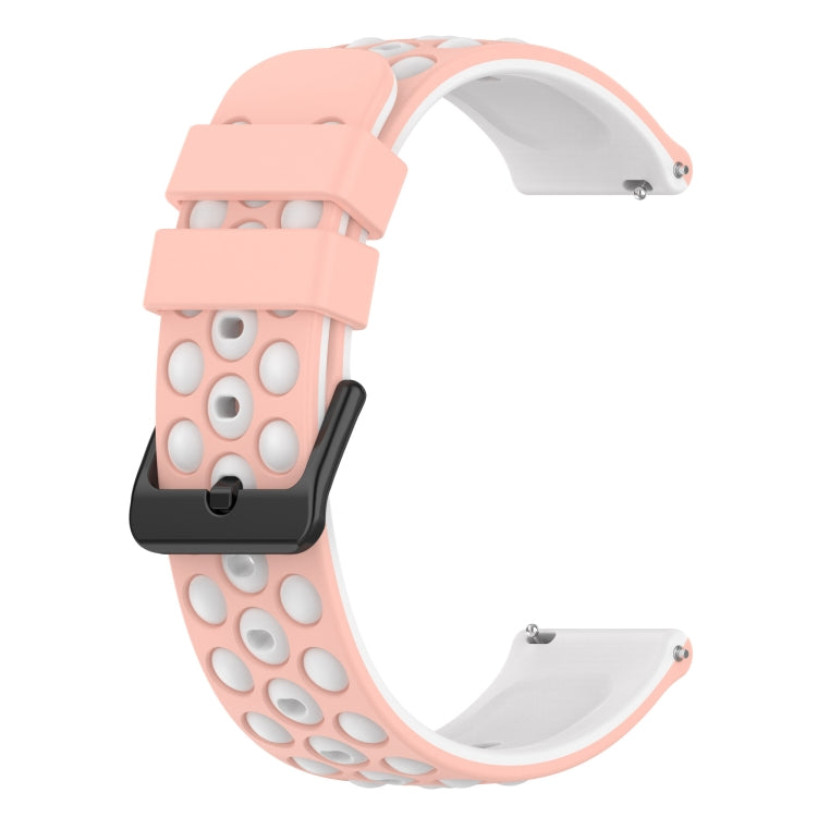 For Xiaomi MI Watch Sport 22mm Two-Color Porous Silicone Watch Band(Pink+White) - free shipping - PMC TechLife - Order now!
