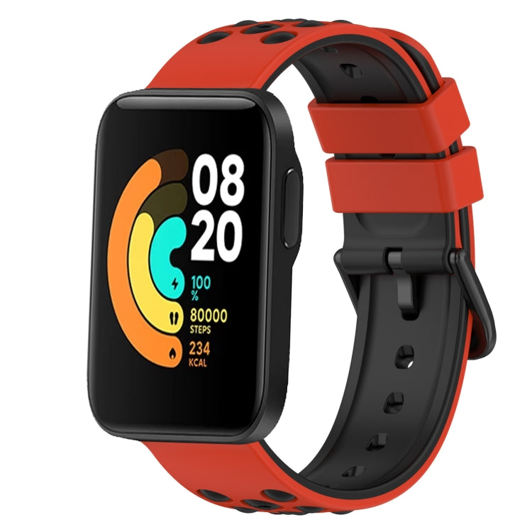 For Xiaomi MI Watch Sport 22mm Two-Color Porous Silicone Watch Band(Red+Black) - free shipping - PMC TechLife - Order now!
