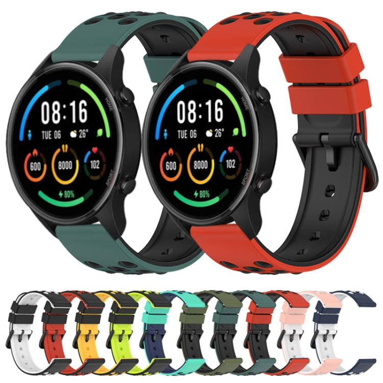For Xiaomi MI Watch Color 22mm Two-Color Porous Silicone Watch Band(Red+Black) - free shipping - PMC TechLife - Order now!