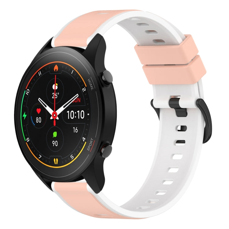 For Xiaomi MI Watch S1 Pro 22mm Two-Color Silicone Watch Band(Pink+White) - free shipping - PMC TechLife - Order now!