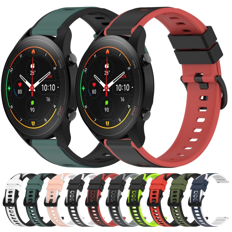 For Xiaomi MI Watch S1 Pro 22mm Two-Color Silicone Watch Band(Pink+White) - free shipping - PMC TechLife - Order now!
