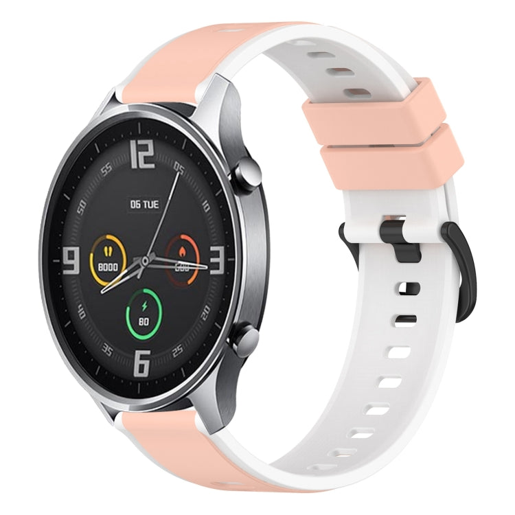 For Xiaomi MI Watch Color 22mm Two-Color Silicone Watch Band(Pink+White) - free shipping - PMC TechLife - Order now!