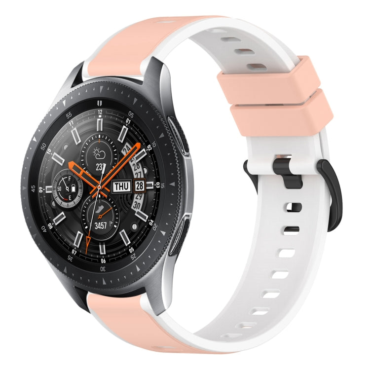 For Samsung Galaxy Watch 46mm 22mm Two-Color Silicone Watch Band(Pink+White) - Watch Bands by PMC TechLife | Online Shopping South Africa | PMC TechLife | Buy Now Pay Later Mobicred