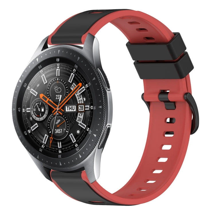 For Samsung Galaxy Watch 46mm 22mm Two-Color Silicone Watch Band(Black+Red) - Watch Bands by PMC TechLife | Online Shopping South Africa | PMC TechLife | Buy Now Pay Later Mobicred