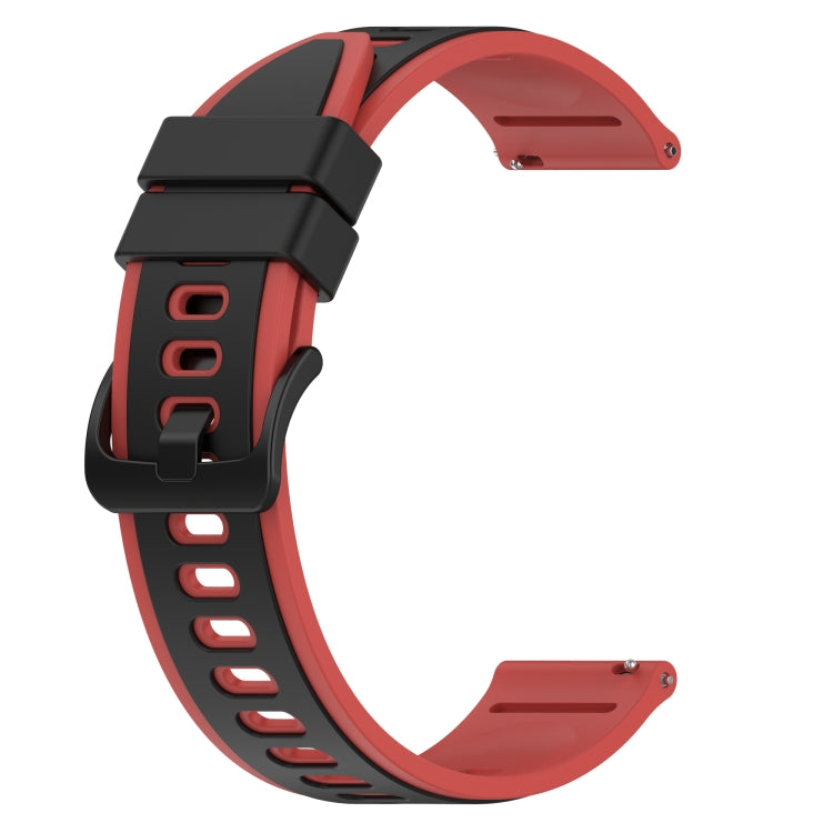 For Samsung Galaxy Watch 46mm 22mm Two-Color Silicone Watch Band(Black+Red) - Watch Bands by PMC TechLife | Online Shopping South Africa | PMC TechLife | Buy Now Pay Later Mobicred