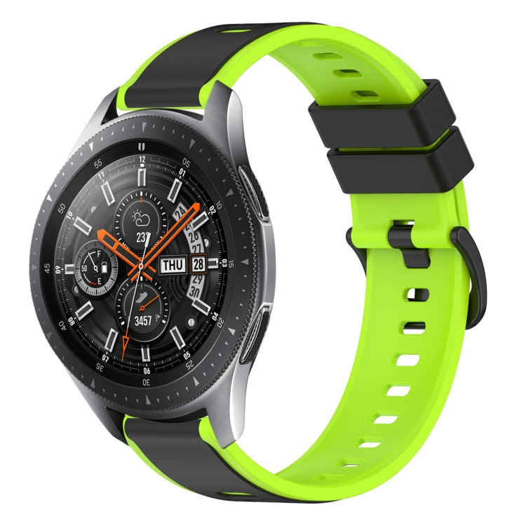 For Samsung Galaxy Watch 46mm 22mm Two-Color Silicone Watch Band(Black+Lime Green) - Watch Bands by PMC TechLife | Online Shopping South Africa | PMC TechLife | Buy Now Pay Later Mobicred