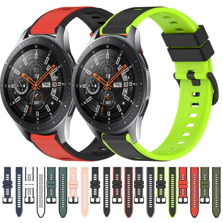 For Samsung Galaxy Watch 46mm 22mm Two-Color Silicone Watch Band(Black+Lime Green) - Watch Bands by PMC TechLife | Online Shopping South Africa | PMC TechLife | Buy Now Pay Later Mobicred