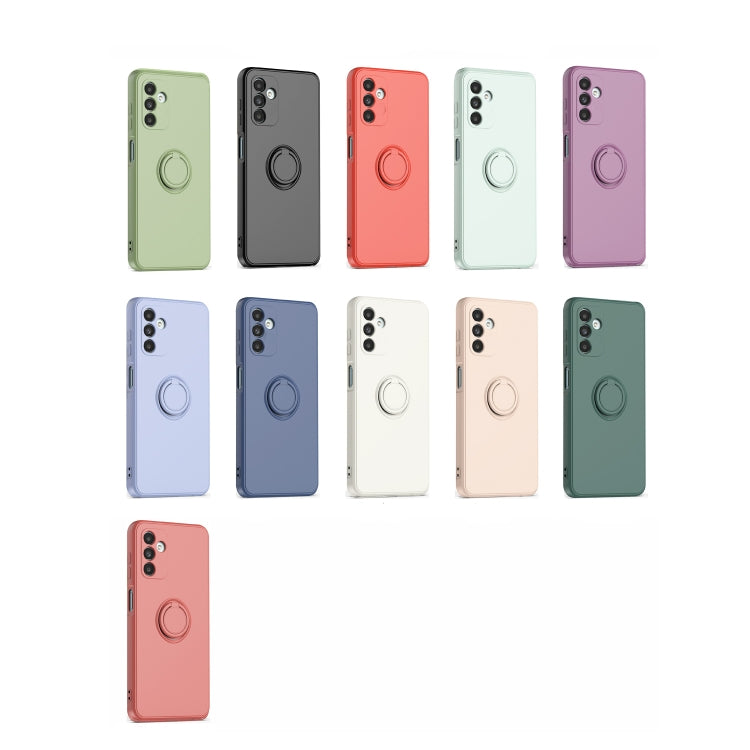 Ring Kickstand Silicone Phone Case For Samsung Galaxy A14 5G(Antique White) - Galaxy Phone Cases by PMC TechLife | Online Shopping South Africa | PMC TechLife
