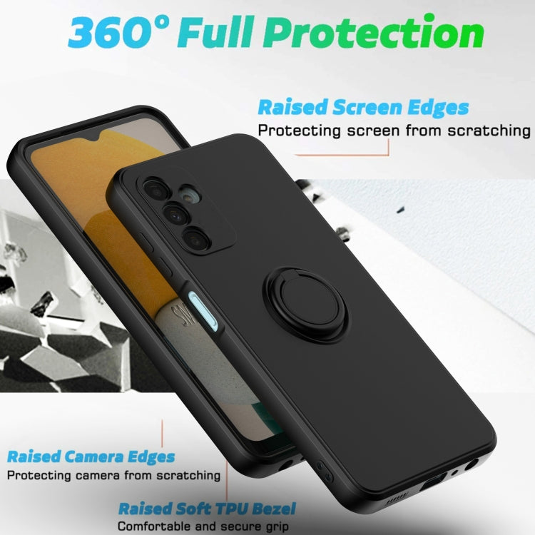 Ring Kickstand Silicone Phone Case For Samsung Galaxy A14 5G(Antique White) - Galaxy Phone Cases by PMC TechLife | Online Shopping South Africa | PMC TechLife