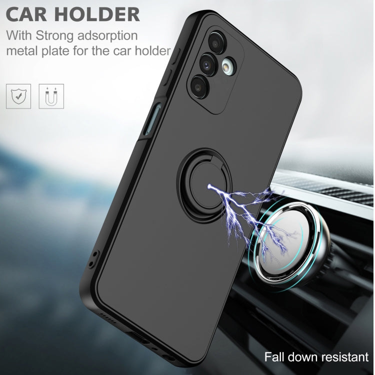 Ring Kickstand Silicone Phone Case For Samsung Galaxy A14 5G(Antique White) - Galaxy Phone Cases by PMC TechLife | Online Shopping South Africa | PMC TechLife